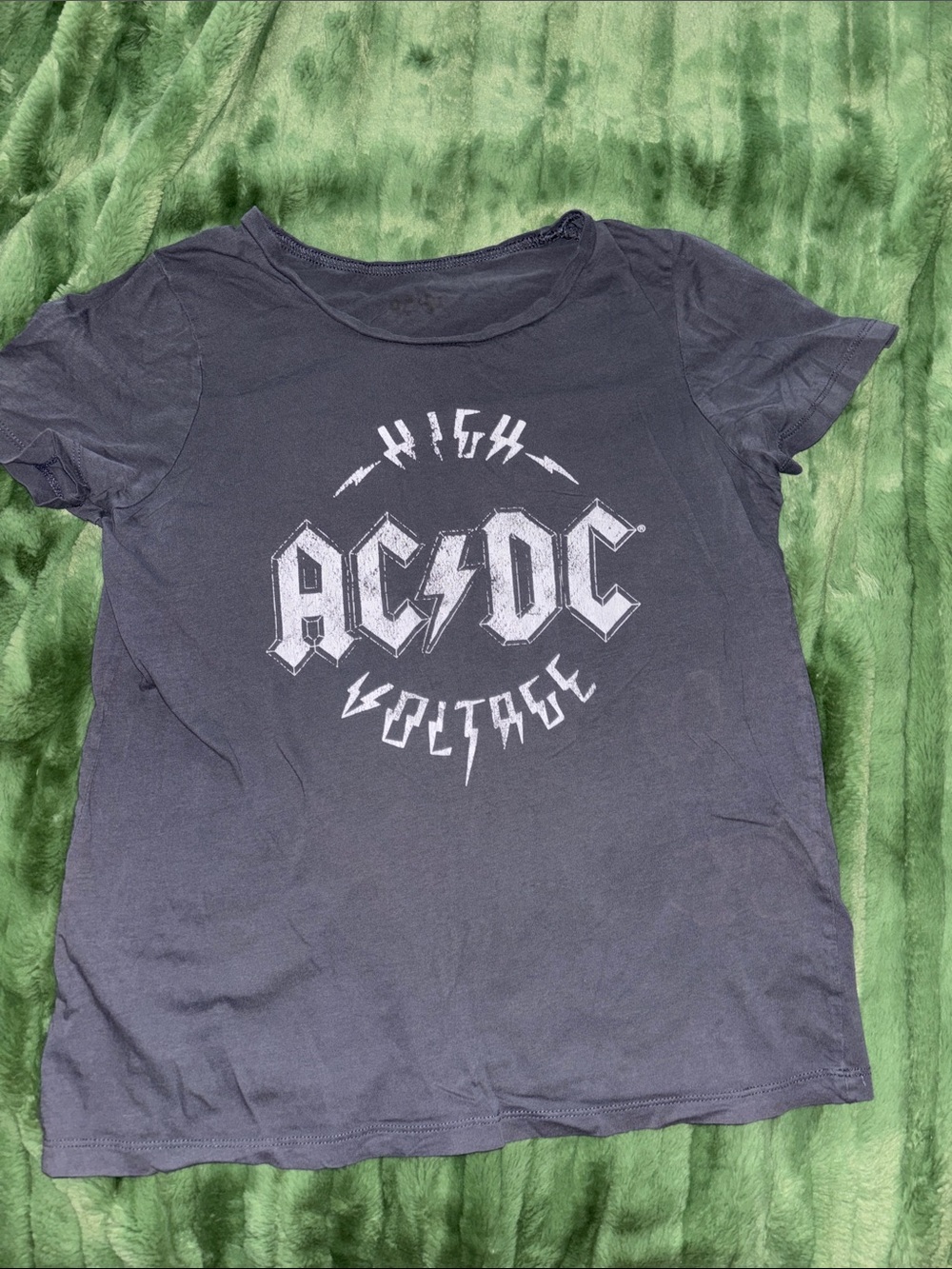 AC/DC Black 'High Voltage' Band Tee with White Logo